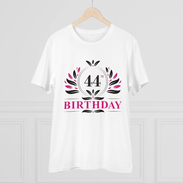 Men's PC Cotton 44th Birthday Printed T Shirt (Color: White, Thread Count: 180GSM) - White, 0.25, Printed, S