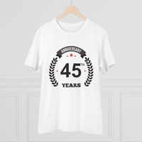 Men's PC Cotton 45th Anniversary Printed T Shirt (Color: White, Thread Count: 180GSM) - White, 0.25, Printed, S