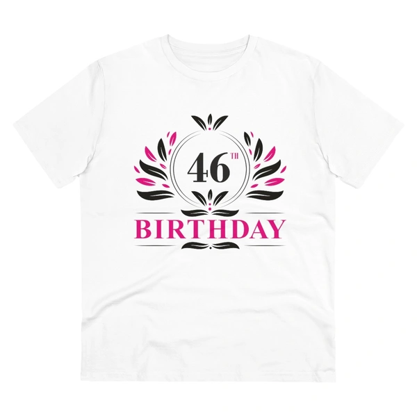 Men's PC Cotton 46th Birthday Printed T Shirt (Color: White, Thread Count: 180GSM) - White, 0.25, Casual, 2XL