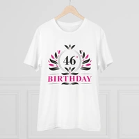 Men's PC Cotton 46th Birthday Printed T Shirt (Color: White, Thread Count: 180GSM) - White, 0.25, Casual, 2XL