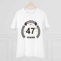 Men's PC Cotton 47th Anniversary Printed T Shirt (Color: White, Thread Count: 180GSM) - White, 0.25, Printed, 2XL