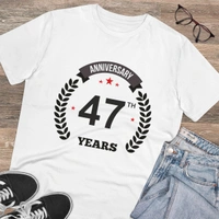 Men's PC Cotton 47th Anniversary Printed T Shirt (Color: White, Thread Count: 180GSM) - White, 0.25, Printed, 2XL