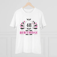 Men's PC Cotton 48th Birthday Printed T Shirt (Color: White, Thread Count: 180GSM) - White, 0.25, Casual, 2XL