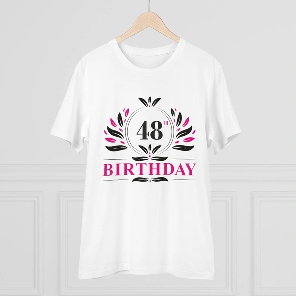 Men's PC Cotton 48th Birthday Printed T Shirt (Color: White, Thread Count: 180GSM) - White, 0.25, Casual, 2XL