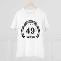 Men's PC Cotton 49th Anniversary Printed T Shirt (Color: White, Thread Count: 180GSM) - White, 0.25, Printed, L