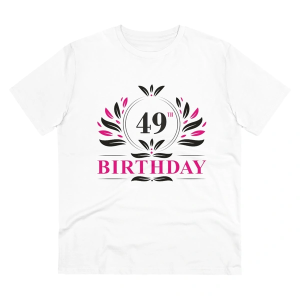 Men's PC Cotton 49th Birthday Printed T Shirt (Color: White, Thread Count: 180GSM) - White, 0.25, Casual, 2XL