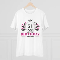 Men's PC Cotton 51st Birthday Printed T Shirt (Color: White, Thread Count: 180GSM) - White, 0.25, Casual, 2XL