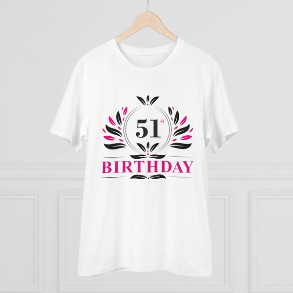 Men's PC Cotton 51st Birthday Printed T Shirt (Color: White, Thread Count: 180GSM) - White, 0.25, Casual, 2XL