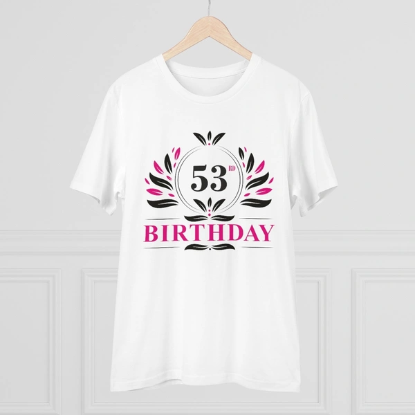 Men's PC Cotton 53rd Birthday Printed T Shirt (Color: White, Thread Count: 180GSM) - White, 0.25, Formal, 2XL