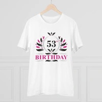 Men's PC Cotton 53rd Birthday Printed T Shirt (Color: White, Thread Count: 180GSM) - White, 0.25, Formal, 2XL