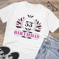 Men's PC Cotton 53rd Birthday Printed T Shirt (Color: White, Thread Count: 180GSM) - White, 0.25, Formal, 2XL