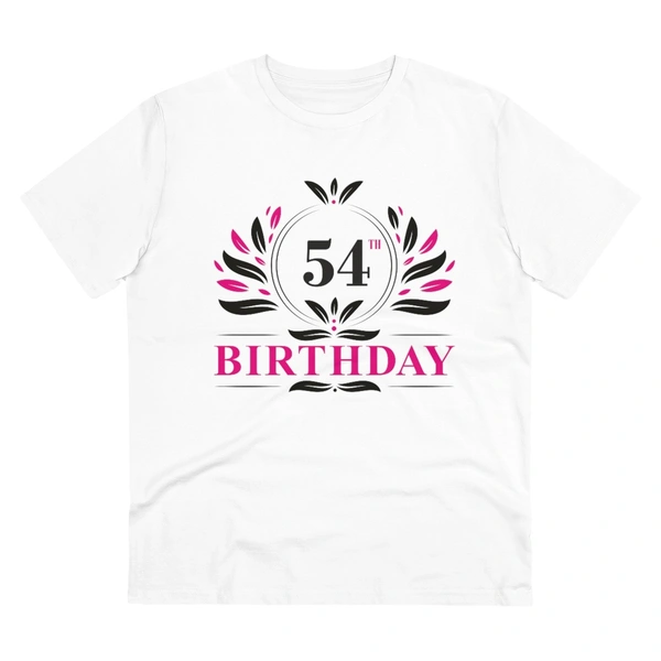 Men's PC Cotton 54th Birthday Printed T Shirt (Color: White, Thread Count: 180GSM) - White, 0.25, Casual, L