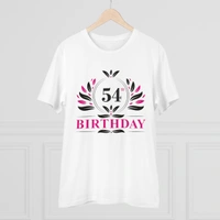 Men's PC Cotton 54th Birthday Printed T Shirt (Color: White, Thread Count: 180GSM) - White, 0.25, Casual, L