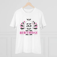 Men's PC Cotton 55th Birthday Printed T Shirt (Color: White, Thread Count: 180GSM) - White, 0.25, Casual, XL