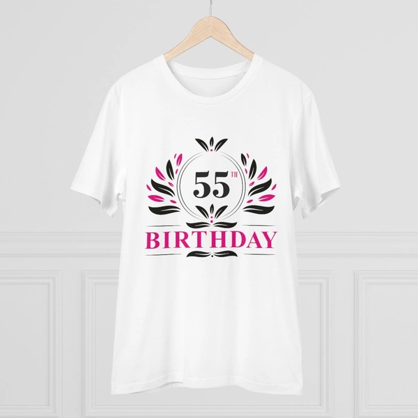 Men's PC Cotton 55th Birthday Printed T Shirt (Color: White, Thread Count: 180GSM) - White, 0.25, Casual, XL