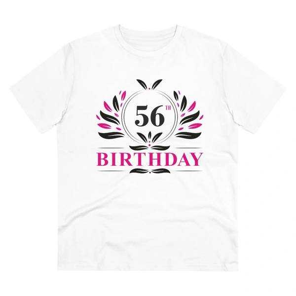 Men's PC Cotton 56th Birthday Printed T Shirt (Color: White, Thread Count: 180GSM) - White, 0.25, Casual, L