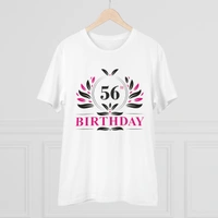 Men's PC Cotton 56th Birthday Printed T Shirt (Color: White, Thread Count: 180GSM) - White, 0.25, Casual, L