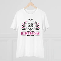 Men's PC Cotton 58th Birthday Printed T Shirt (Color: White, Thread Count: 180GSM) - White, 0.25, Casual, S