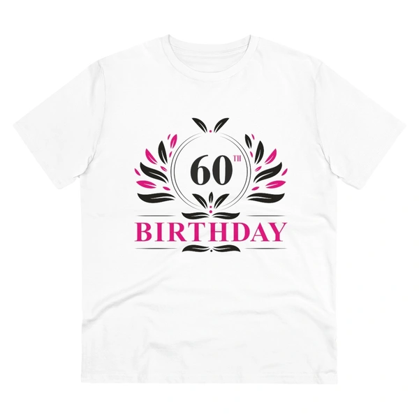 Men's PC Cotton 60th Birthday Printed T Shirt (Color: White, Thread Count: 180GSM) - White, 0.25, Casual, 2XL