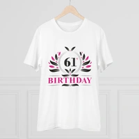 Men's PC Cotton 61st Birthday Printed T Shirt (Color: White, Thread Count: 180GSM) - White, 0.25, Casual, 2XL
