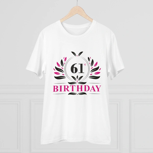 Men's PC Cotton 61st Birthday Printed T Shirt (Color: White, Thread Count: 180GSM) - White, 0.25, Casual, 2XL