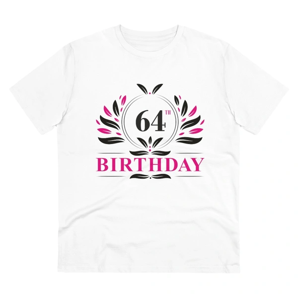 Men's PC Cotton 64th Birthday Printed T Shirt (Color: White, Thread Count: 180GSM) - White, 0.25, Solid, XL