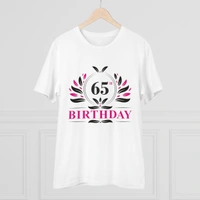 Men's PC Cotton 65th Birthday Printed T Shirt (Color: White, Thread Count: 180GSM) - White, 0.25, Solid, XL