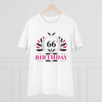 Men's PC Cotton 66th Birthday Printed T Shirt (Color: White, Thread Count: 180GSM) - White, 0.25, Solid, 2XL