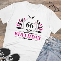 Men's PC Cotton 66th Birthday Printed T Shirt (Color: White, Thread Count: 180GSM) - White, 0.25, Solid, 2XL