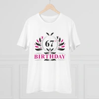 Men's PC Cotton 67th Birthday Printed T Shirt (Color: White, Thread Count: 180GSM) - White, 0.25, Printed, L