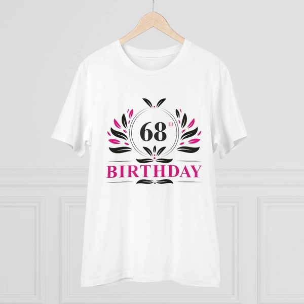 Men's PC Cotton 68th Birthday Printed T Shirt (Color: White, Thread Count: 180GSM) - White, 0.25, Printed, M