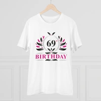 Men's PC Cotton 69th Birthday Printed T Shirt (Color: White, Thread Count: 180GSM) - White, 0.25, Printed, M