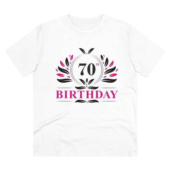 Men's PC Cotton 70th Birthday Printed T Shirt (Color: White, Thread Count: 180GSM) - White, 0.25, Printed, M