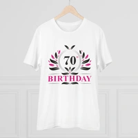 Men's PC Cotton 70th Birthday Printed T Shirt (Color: White, Thread Count: 180GSM) - White, 0.25, Printed, M