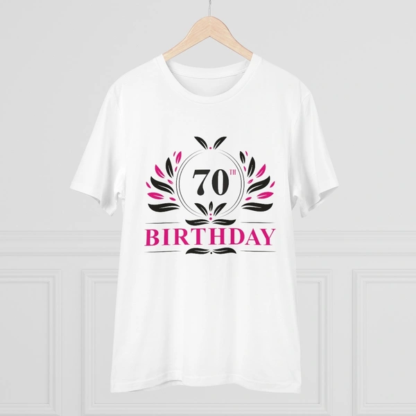 Men's PC Cotton 70th Birthday Printed T Shirt (Color: White, Thread Count: 180GSM) - White, 0.25, Printed, M
