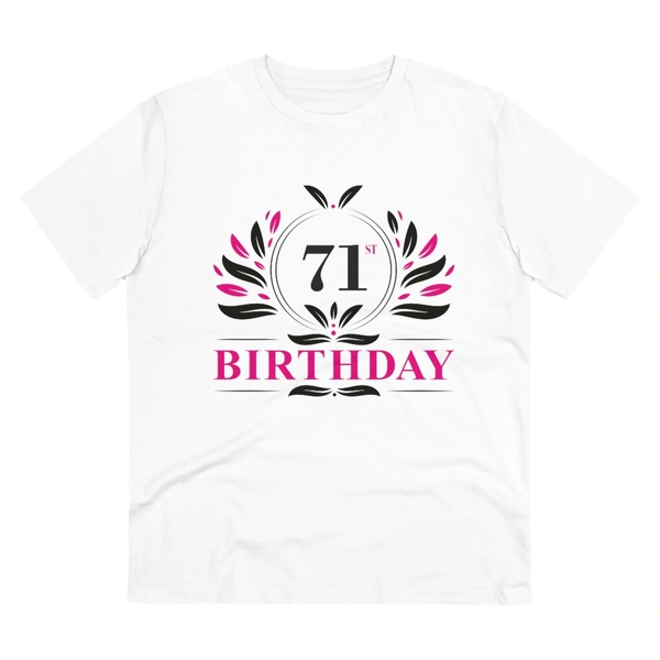 Men's PC Cotton 71st Birthday Printed T Shirt (Color: White, Thread Count: 180GSM) - White, 0.25, Printed, 2XL
