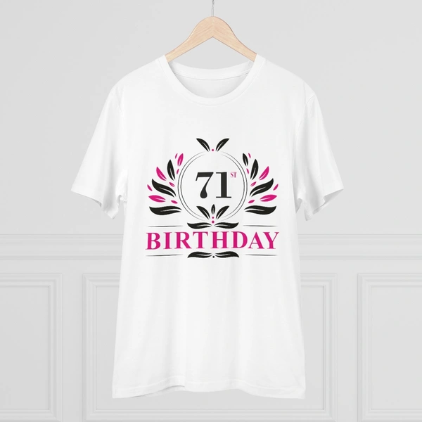 Men's PC Cotton 71st Birthday Printed T Shirt (Color: White, Thread Count: 180GSM) - White, 0.25, Printed, 2XL