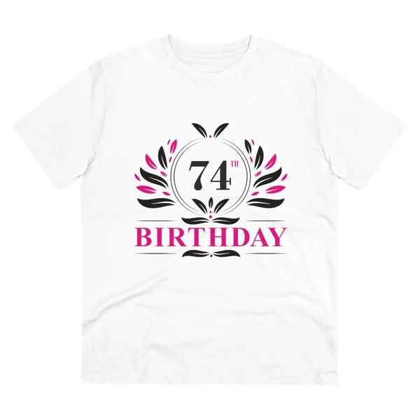 Men's PC Cotton 74th Birthday Printed T Shirt (Color: White, Thread Count: 180GSM) - White, 0.25, Printed, XL