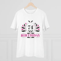 Men's PC Cotton 74th Birthday Printed T Shirt (Color: White, Thread Count: 180GSM) - White, 0.25, Printed, XL