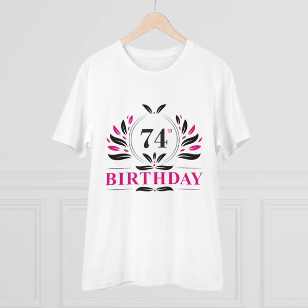 Men's PC Cotton 74th Birthday Printed T Shirt (Color: White, Thread Count: 180GSM) - White, 0.25, Printed, XL