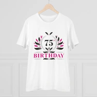 Men's PC Cotton 75th Birthday Printed T Shirt (Color: White, Thread Count: 180GSM) - White, 0.25, Printed, S