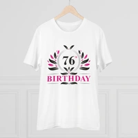 Men's PC Cotton 76th Birthday Printed T Shirt (Color: White, Thread Count: 180GSM) - White, 0.25, Printed, L
