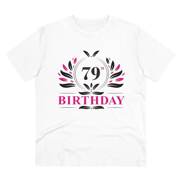 Men's PC Cotton 79th Birthday Printed T Shirt (Color: White, Thread Count: 180GSM) - White, 0.25, Printed, L