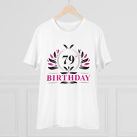 Men's PC Cotton 79th Birthday Printed T Shirt (Color: White, Thread Count: 180GSM) - White, 0.25, Printed, L