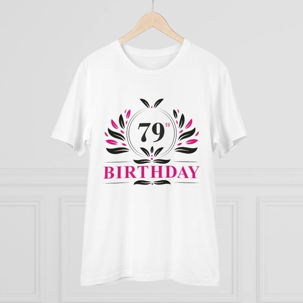 Men's PC Cotton 79th Birthday Printed T Shirt (Color: White, Thread Count: 180GSM) - White, 0.25, Printed, L