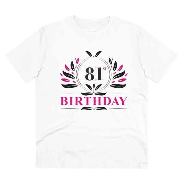 Men's PC Cotton 81st Birthday Printed T Shirt (Color: White, Thread Count: 180GSM) - White, 0.25, Printed, 2XL