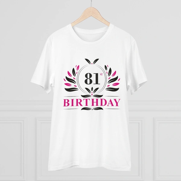 Men's PC Cotton 81st Birthday Printed T Shirt (Color: White, Thread Count: 180GSM) - White, 0.25, Printed, 2XL