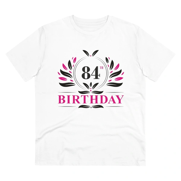 Men's PC Cotton 84th Birthday Printed T Shirt (Color: White, Thread Count: 180GSM) - White, 0.25, Printed, L