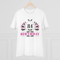 Men's PC Cotton 84th Birthday Printed T Shirt (Color: White, Thread Count: 180GSM) - White, 0.25, Printed, L