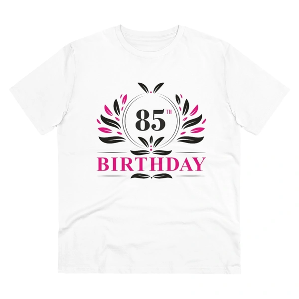 Men's PC Cotton 85th Birthday Printed T Shirt (Color: White, Thread Count: 180GSM) - White, 0.25, Printed, M